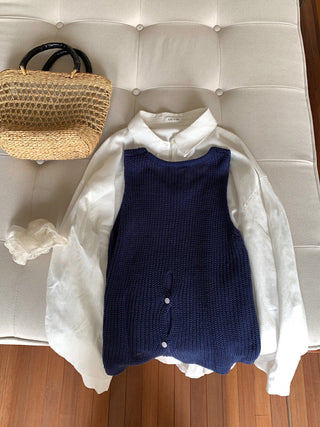 Linen knit vest