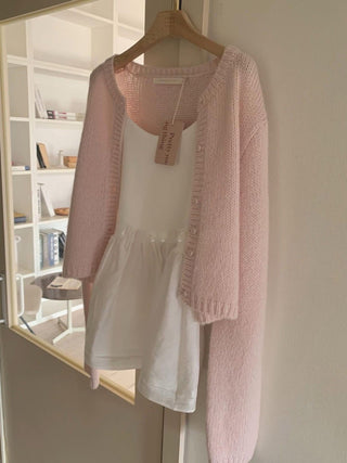 Knitted sling cardigan