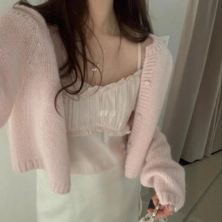 Knitted sling cardigan