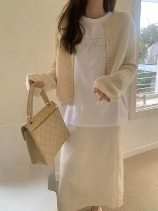 Knitted sling cardigan