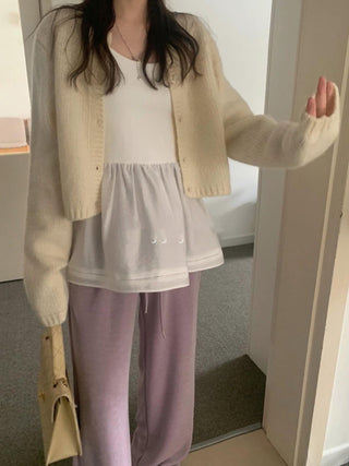 Knitted sling cardigan