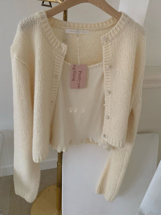 Knitted sling cardigan