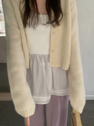 Knitted sling cardigan