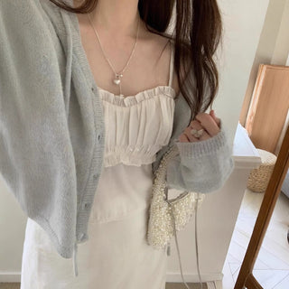Knitted sling cardigan