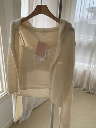 Knitted sling cardigan