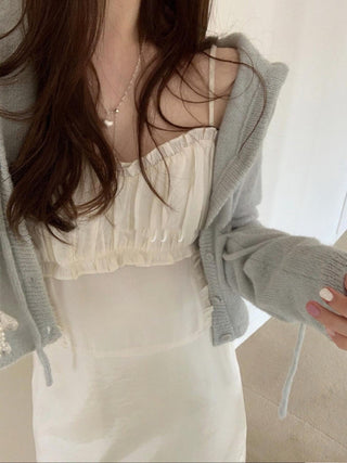 Knitted sling cardigan