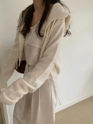 Knitted sling cardigan