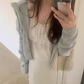 Knitted sling cardigan