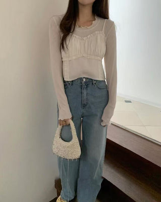 Knitted sling cardigan