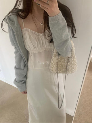 Knitted sling cardigan