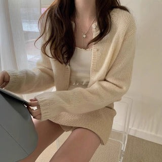 Knitted sling cardigan