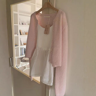 Knitted sling cardigan