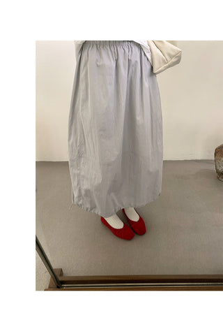 Drawstring puffy skirt
