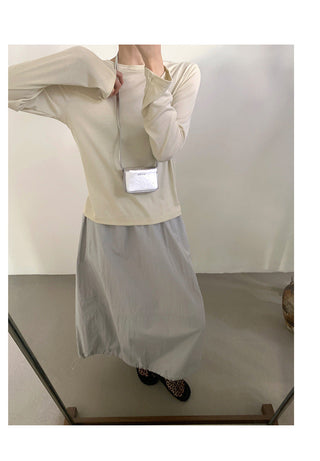 Drawstring puffy skirt