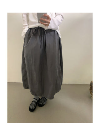 Drawstring puffy skirt