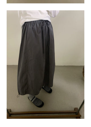 Drawstring puffy skirt