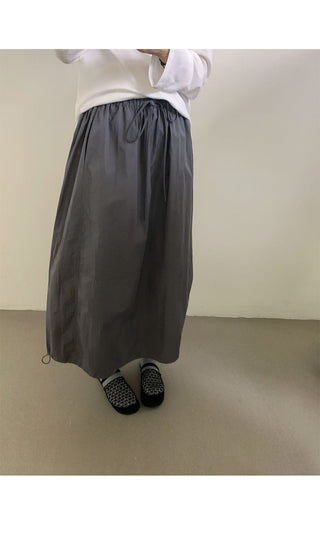 Drawstring puffy skirt