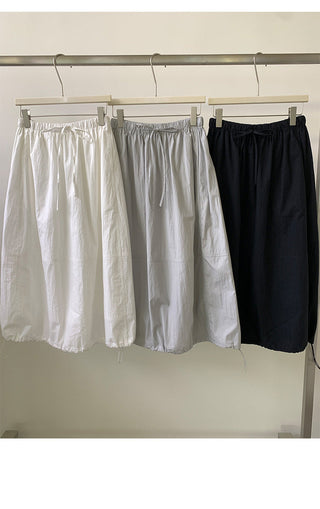Drawstring puffy skirt