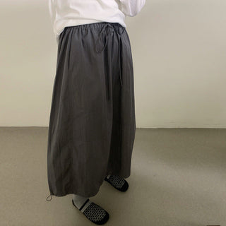 Drawstring puffy skirt