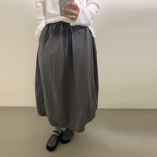 Drawstring puffy skirt