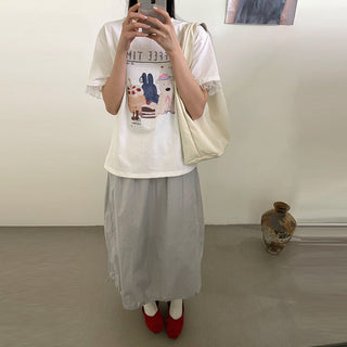 Drawstring puffy skirt