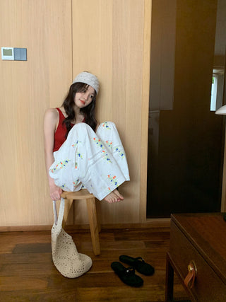 Floral casual pants