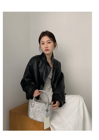 PU leather jacket