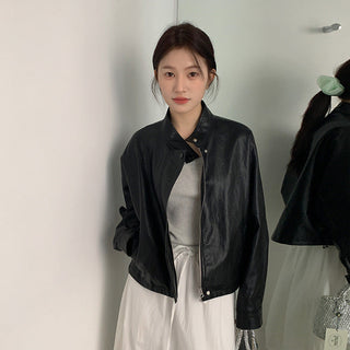 PU leather jacket