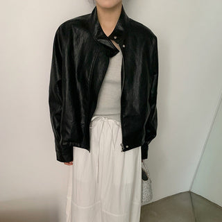 PU leather jacket