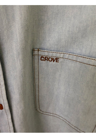 Embroidered denim shirt