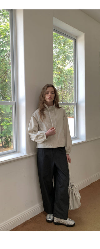 Stand collar short coat