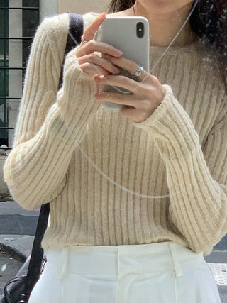 Vertical knit sweater