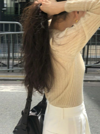 Vertical knit sweater