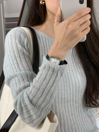 Vertical knit sweater