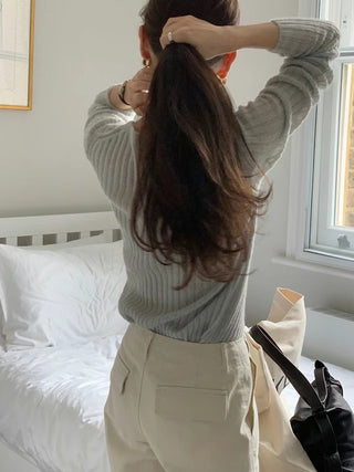 Vertical knit sweater