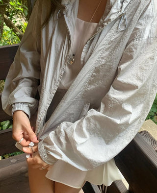 Hooded zip coat