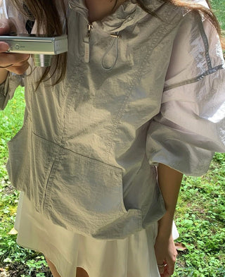 Hooded zip coat