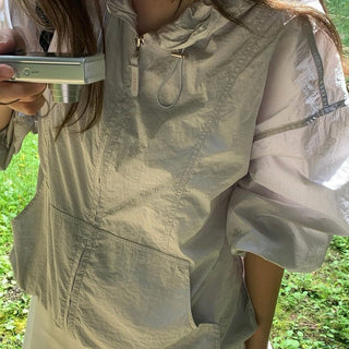 Hooded zip coat