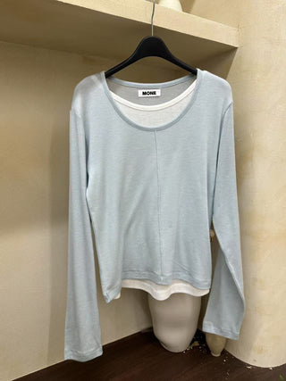 Multicolor fake two top