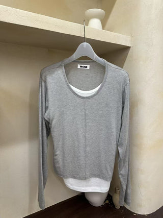 Multicolor fake two top