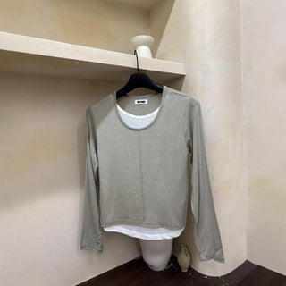 Multicolor fake two top