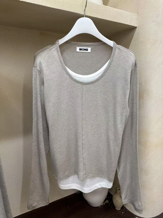 Multicolor fake two top