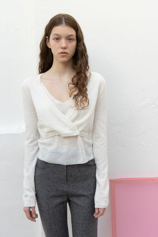 Wool knit cardigan