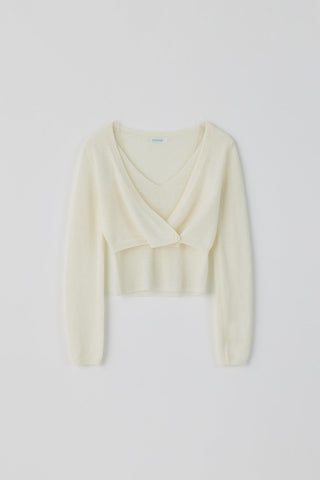 Wool knit cardigan