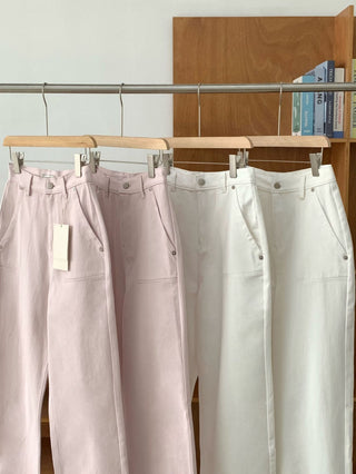 Washed straight jeans