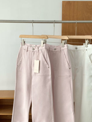 Washed straight jeans