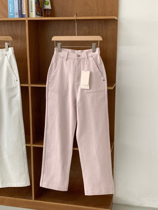 Washed straight jeans