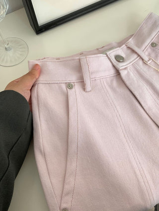 Washed straight jeans