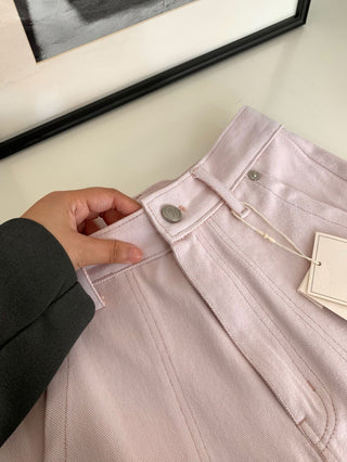 Washed straight jeans