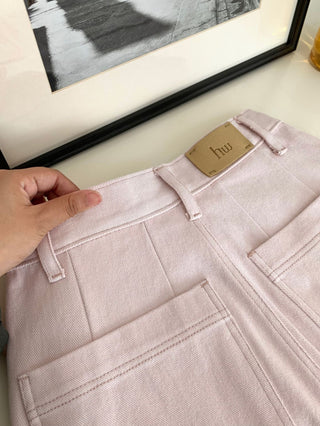 Washed straight jeans